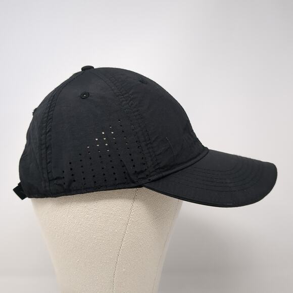 Mission Strapback Baseball Cap Black One Size Adjustable Vented Holes Blank - Picture 5 of 9